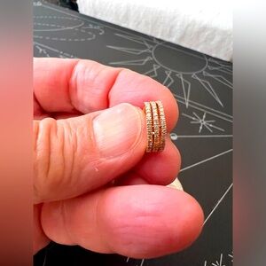 14k rose gold and diamond ear cuff